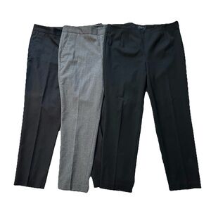 Bundle Talbots Heritage Dress Pants Womens 12 Petite Wool Blend Black Gray